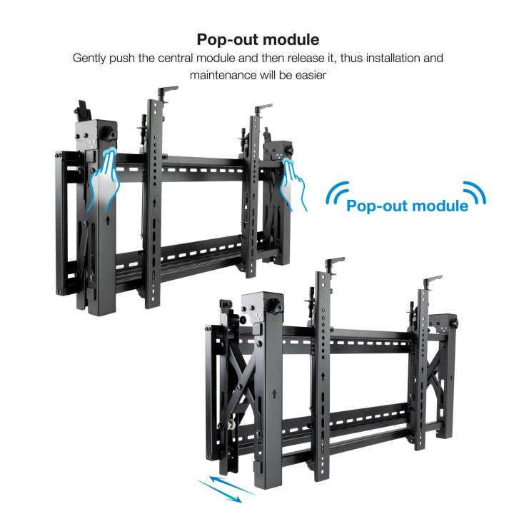 Soporte De Pared Orientable Tooq Tqvw5470t Para Pantallas 54" A 70" Video Wall 6 Puntos De Regulacion Antirrobo Vesa 200x200 