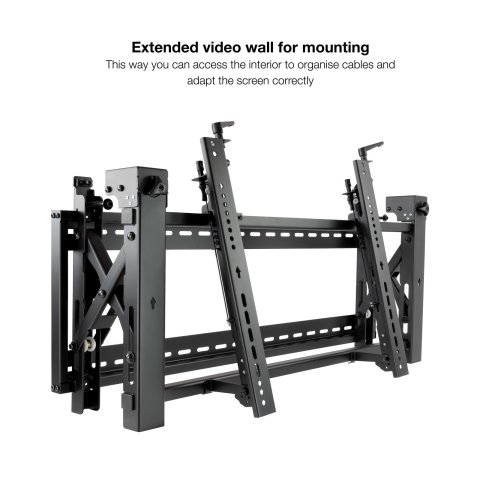 Soporte De Pared Orientable Tooq Tqvw5470t Para Pantallas 54" A 70" Video Wall 6 Puntos De Regulacion Antirrobo Vesa 200x200 