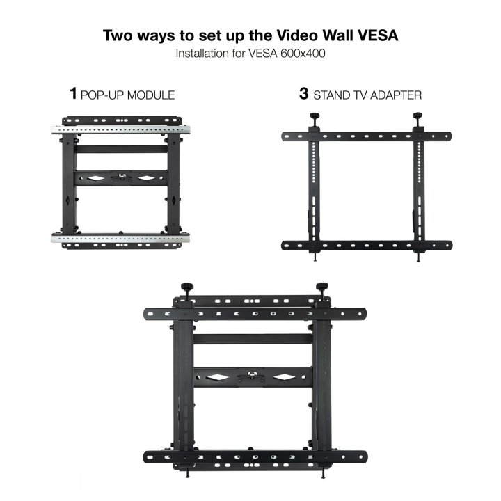 Soporte De Pared Orientable Tooq Tqvw4571t Para Pantallas 45" A 70" Video Wall Extensible Pop-up 12âº Inclinacion Max 70kg An