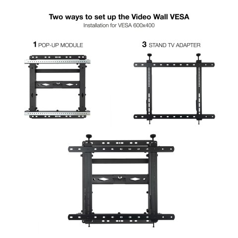 Soporte De Pared Orientable Tooq Tqvw4571t Para Pantallas 45" A 70" Video Wall Extensible Pop-up 12âº Inclinacion Max 70kg An