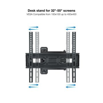 Soporte De Pared Orientable Tooq Lp7843tn-b Para Pantalla 32"- 55" Doble Brazo Con Giro E Inclinacion Max 35kg Vesa 100x100 H 2