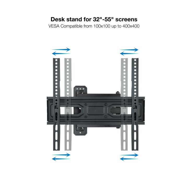Soporte De Pared Orientable Tooq Lp7843tn-b Para Pantalla 32"- 55" Doble Brazo Con Giro E Inclinacion Max 35kg Vesa 100x100 H