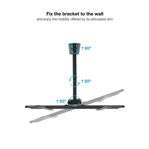 Soporte De Pared Orientable Tooq Lp7843tn-b Para Pantalla 32"- 55" Doble Brazo Con Giro E Inclinacion Max 35kg Vesa 100x100 H
