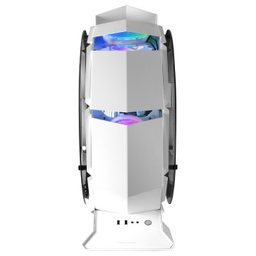 (km0) Caja Microatx Gaming Mars Gaming Mcorb White Diseño Esferico Extremo Premium Doble Ventana De Cristal Templado Sin Fuen 2