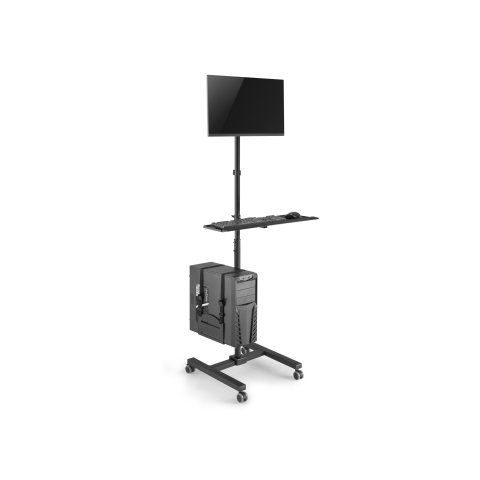 Soporte De Suelo Con Ruedas Equip 650171 Para Pantalla 17"-32" Cpu Y Teclado Max. 8kg Vesa 100x100