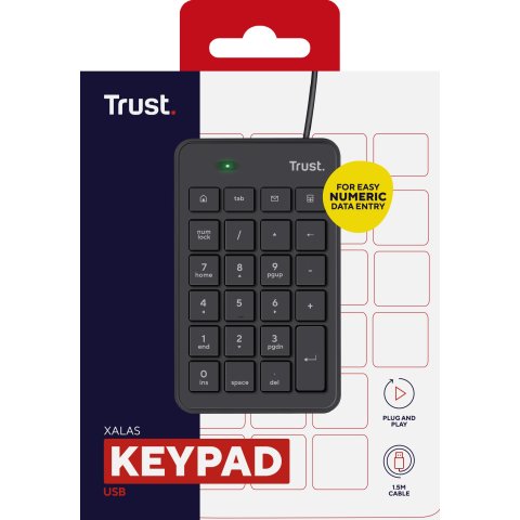 Teclado Numerico Trust Xalas 23 Teclas Tamaño Normal Y 5 Teclas Multimedia 22221