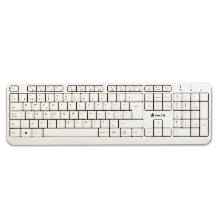 Teclado Multimedia Ngs Spike Usb 12 Teclas Multimedia Color Blanco