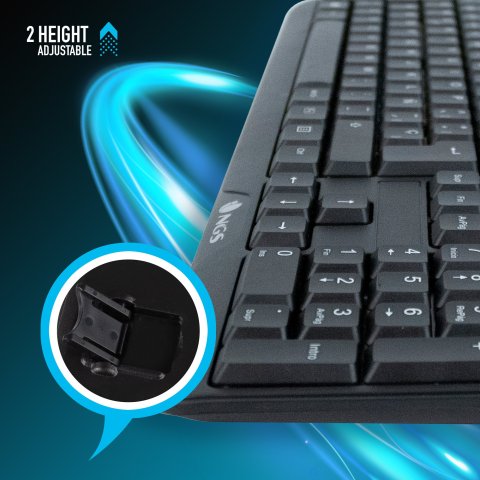 Teclado Ngs Funky V3 Corded Usb 104 Teclas Usb Color Negro