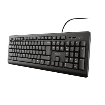 Teclado Trust Tk-150 Tamaño Compacto Tecleado Silenciado Resistente A Los Vertidos Cable 1.8m 23982 