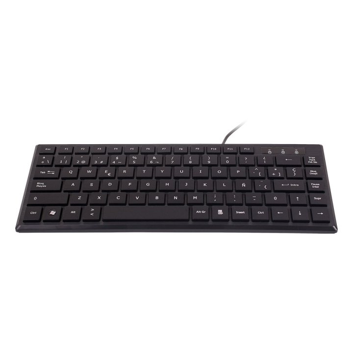 Teclado Compacto Ultra Plano Unykach Kb 302 Mini Usb 83 Teclas Color Negro