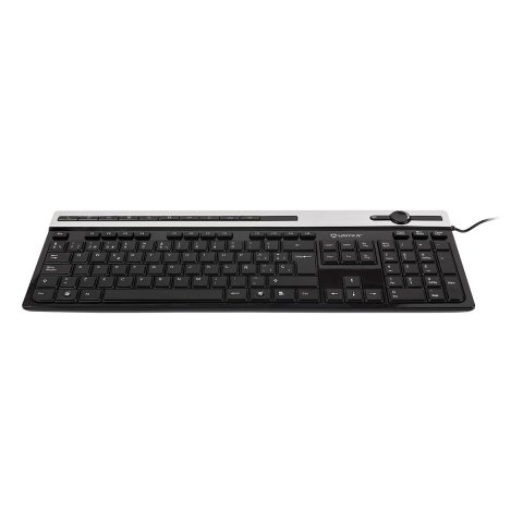 Teclado Multimedia Unykach A2930 Usb Diseño Slim Con 105 Teclas + 12 Multimedia Color Negro