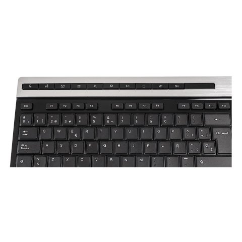 Teclado Multimedia Unykach A2930 Usb Diseño Slim Con 105 Teclas + 12 Multimedia Color Negro