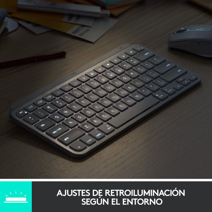 Teclado Logitech Mx Keys Mini Para Mac Wireless Color Gris Palido P n  920-010523