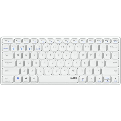 Teclado Rapoo Wireless Y Bluetooth E9600m 2.4ghz Bt 3.0 5.0 Diseño Ultrafino Compacto Bateria Grisoscuro Base Aluminio Multi 