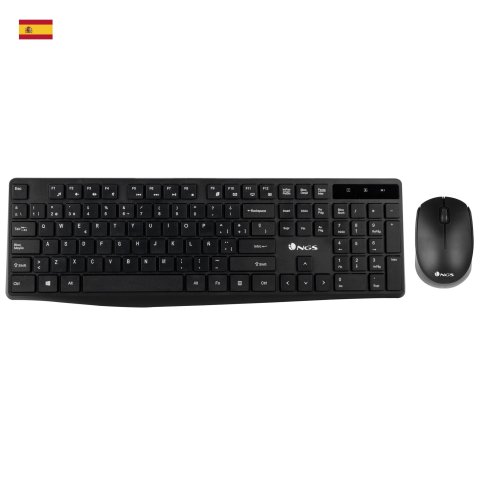 Teclado Ngs Wireless Combo Allure Kit De Teclado Y Mouse Con Adaptador Usb
