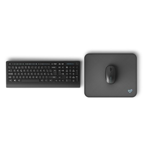 Kit Wireless De Teclado Mouse Y Alfombrilla Energy Office Wireless Set 3 Silent Color Negro - Oferta_moving