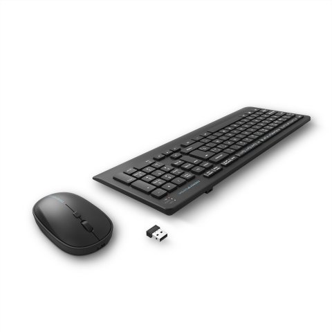 Kit Wireless De Teclado Mouse Y Alfombrilla Energy Office Wireless Set 3 Silent Color Negro - Oferta_moving