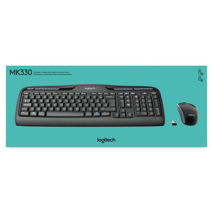 Teclado Logitech Mk330 Ingles Internacional Wireless Combo P n 920-003989
