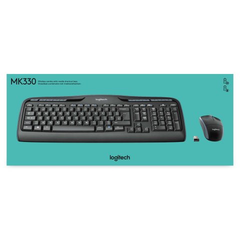 Teclado Logitech Mk330 Ingles Internacional Wireless Combo P n 920-003989