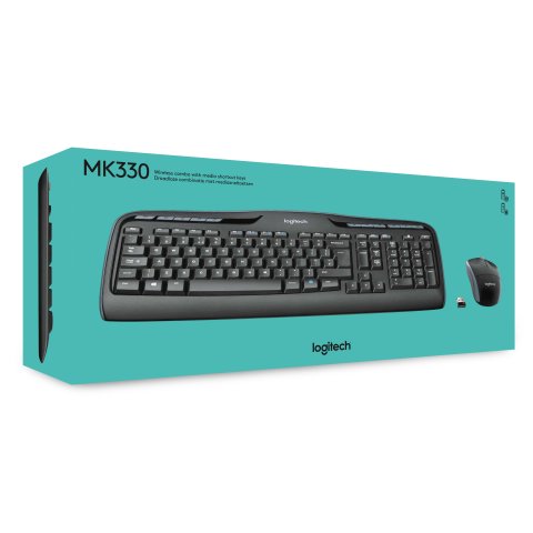 Teclado Logitech Mk330 Ingles Internacional Wireless Combo P n 920-003989