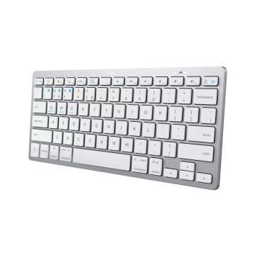 Teclado Trust Basics Bluetooth Ultrafino Para Pc, Tableta Y Smartphone Color Blanco plata 24654