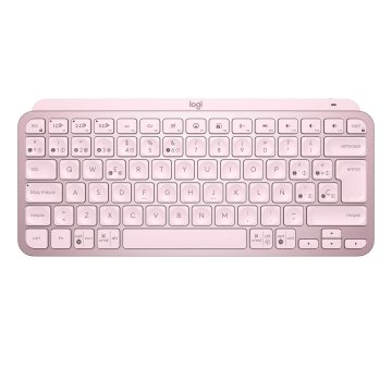 Teclado Logitech Bluetooth Mx Keys Mini Iluminado Compacto Recargable Usb-c Color Rosa 920-010813