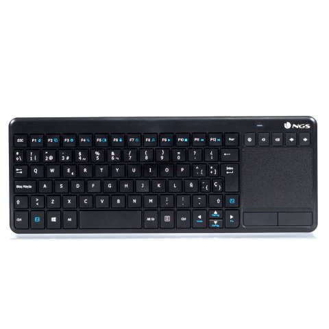 Teclado Inlambrico Ngs Tv Warrior Con Touchpad Color Negro