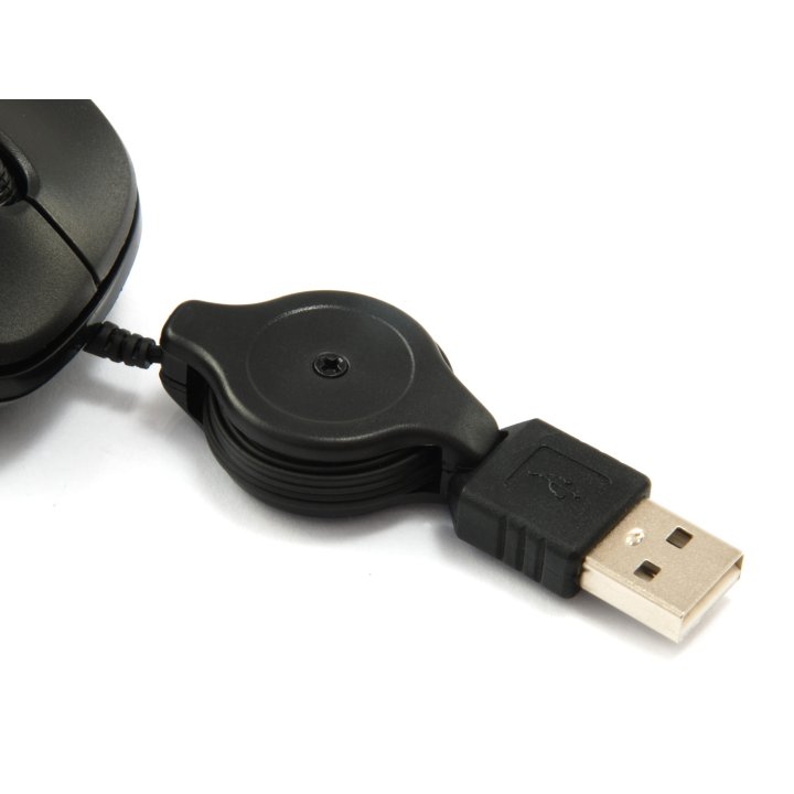 Mouse Equip Life Optico 2 Botones Usb Cable Retractil Color Negro 1000dpi