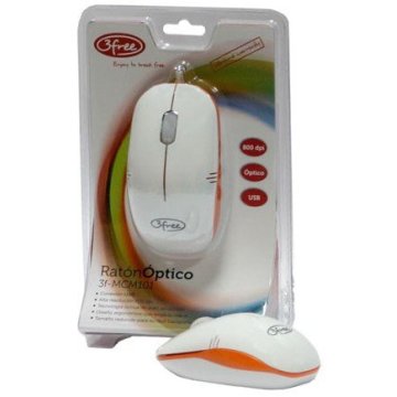 Mouse 3free Mcm101 wo Dise¥o Blanco Naranja