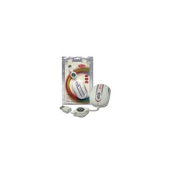Mouse 3free Mini Optico Usb Msm201 wp Cable Retractil Blanco Rosa