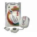 Mouse 3free Mini Optico Usb Msm201 wp Cable Retractil Blanco Rosa