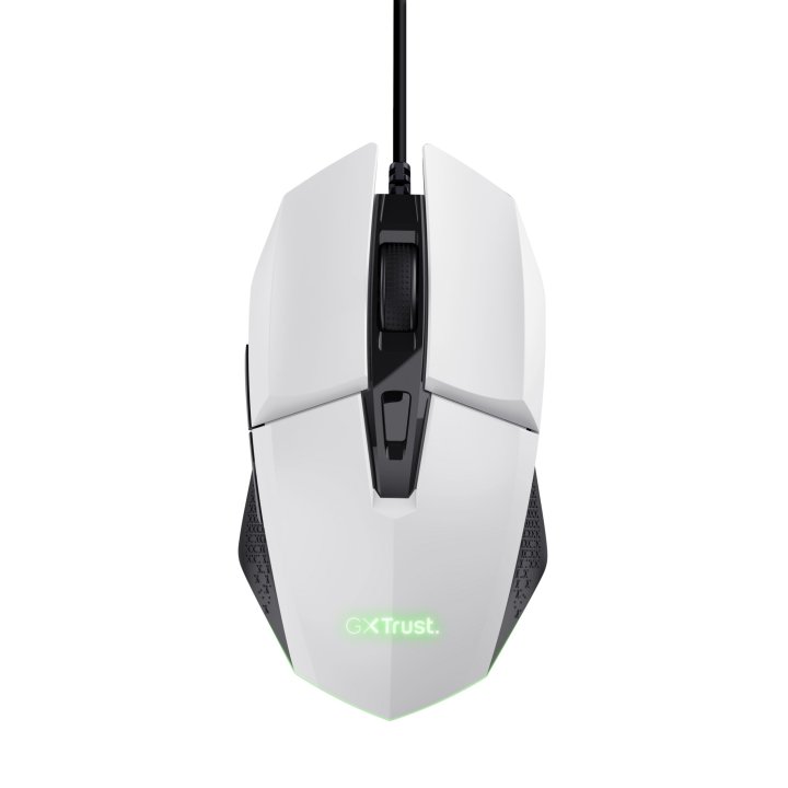 Mouse Trust Gaming Rgb Gxt 109w Felox 25066 Color Blanco Iluminacion Led 6 Botones Cable 150cm