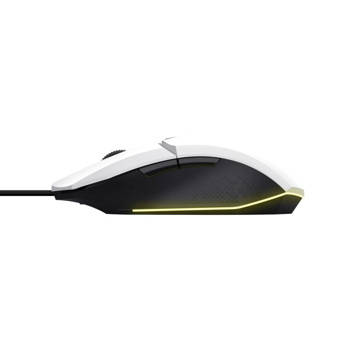 Mouse Trust Gaming Rgb Gxt 109w Felox 25066 Color Blanco Iluminacion Led 6 Botones Cable 150cm