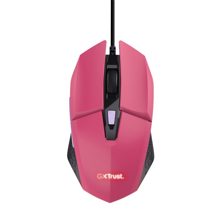 Mouse Trust Gaming Rgb Gxt 109p Felox 25066 Color Rosa Iluminacion Led 6 Botones Cable 150cm