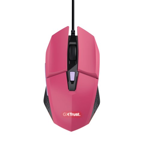 Mouse Trust Gaming Rgb Gxt 109p Felox 25066 Color Rosa Iluminacion Led 6 Botones Cable 150cm