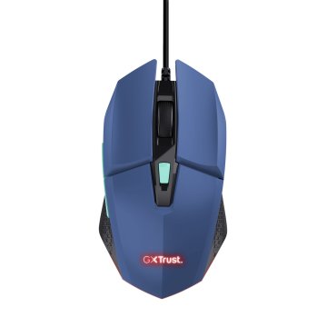 Mouse Trust Gaming Rgb Gxt 109bl Felox 25067 Color Azul Iluminacion Led 6 Botones Cable 150cm 2