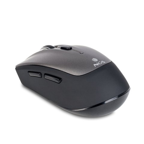Mouse Ngs Wireless Y Bluetooth Frizz 1000 1600 Dpi Con 5 Botones Color Plata negro
