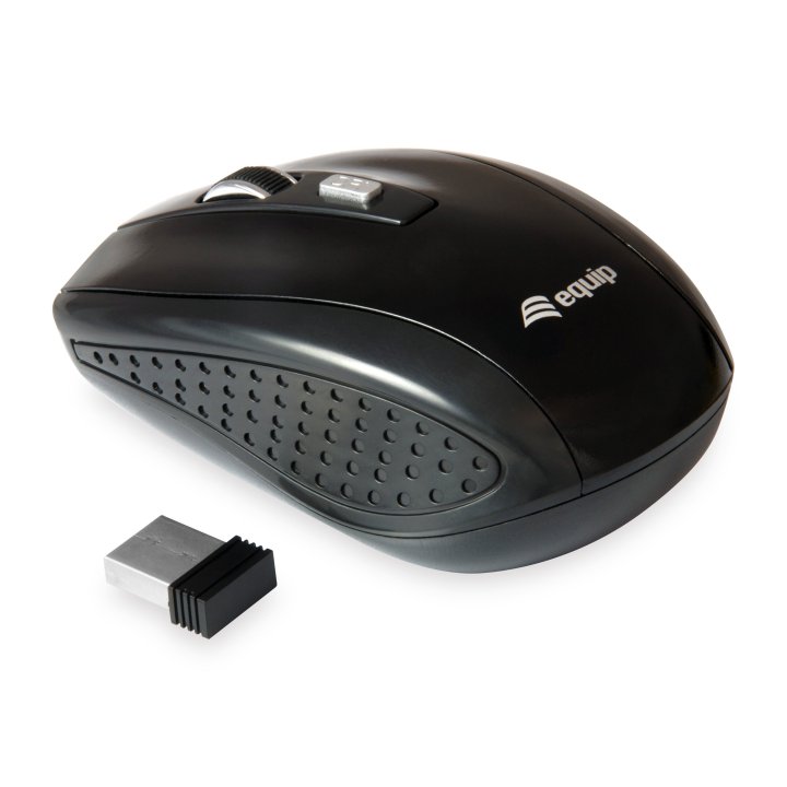Mouse Equip Wireless Life Optico 2.4ghz 4 Botones Color Negro Dpi 800 1200 1600