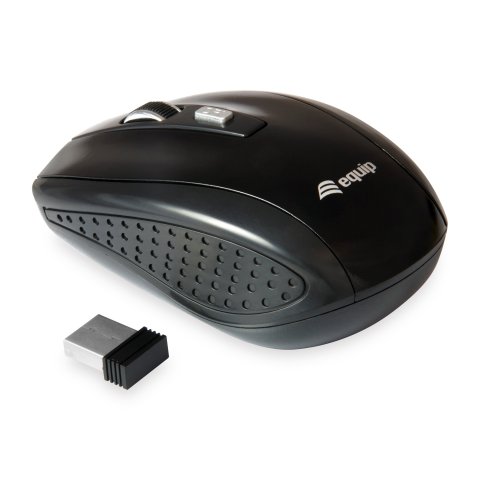 Mouse Equip Wireless Life Optico 2.4ghz 4 Botones Color Negro Dpi 800 1200 1600
