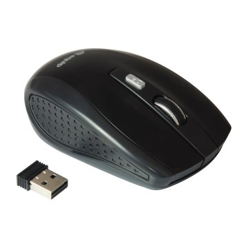 Mouse Equip Wireless Life Optico 2.4ghz 4 Botones Color Negro Dpi 800 1200 1600 2