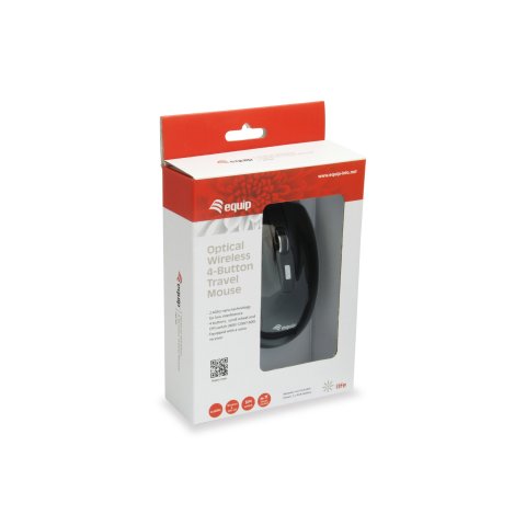 Mouse Equip Wireless Life Optico 2.4ghz 4 Botones Color Negro Dpi 800 1200 1600
