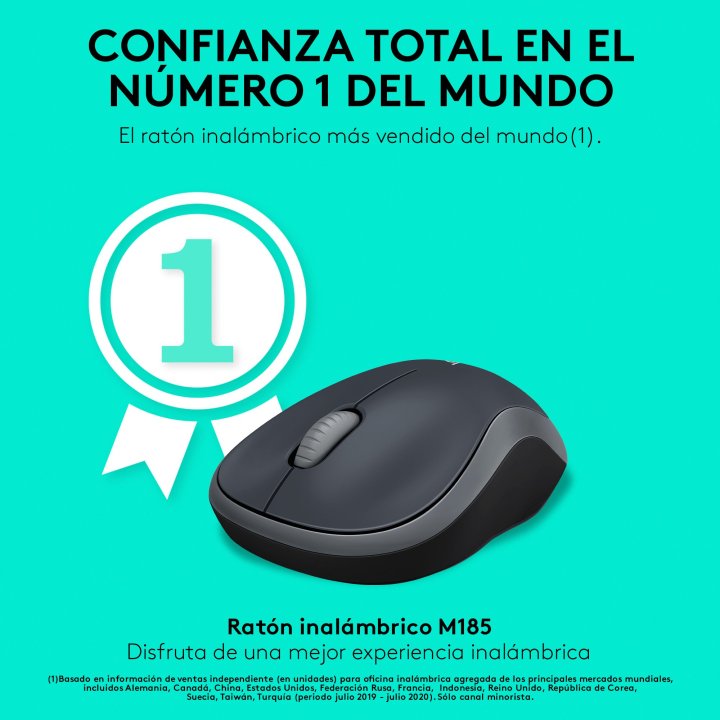Mouse Logitech Wireless M185 Grey P n 910-002235