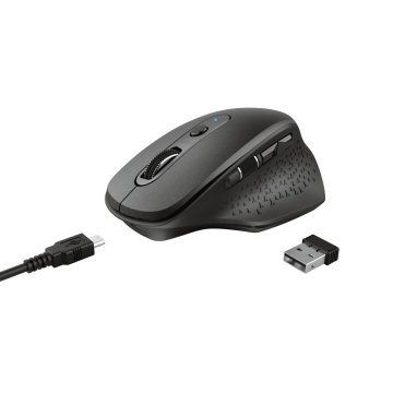 Mouse Trust Wireless Ozaa Recargable- Sensor Optico - 6 Botones - 800 1200 1600 2400dpi - Receptor Micro Usb 23812