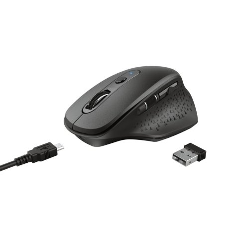 Mouse Trust Wireless Ozaa Recargable- Sensor Optico - 6 Botones - 800 1200 1600 2400dpi - Receptor Micro Usb 23812
