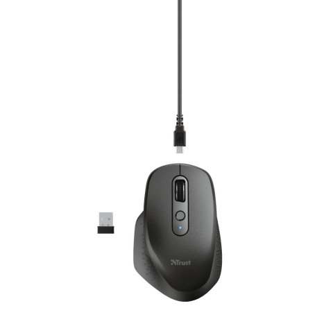 Mouse Trust Wireless Ozaa Recargable- Sensor Optico - 6 Botones - 800 1200 1600 2400dpi - Receptor Micro Usb 23812