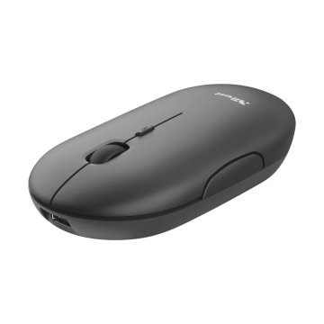 Mouse Trust Wireless Puck Recargable- Ultrafino - Botones Silenciosos- 800 1200 1600dpi - Receptor Micro Usb Color Negro 2405