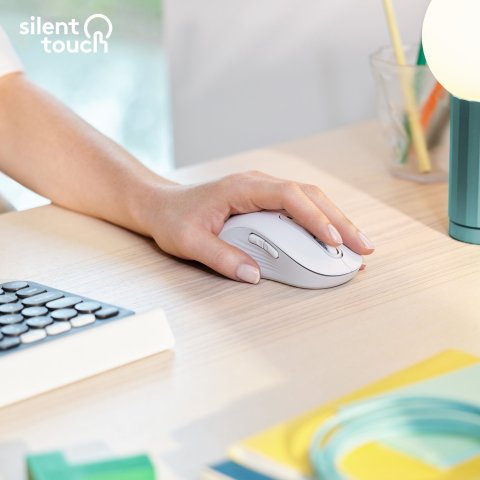 Mouse Logitech Wireless Signature M650 L Para Zurdos Color Blanco Crudo P n  910-006240