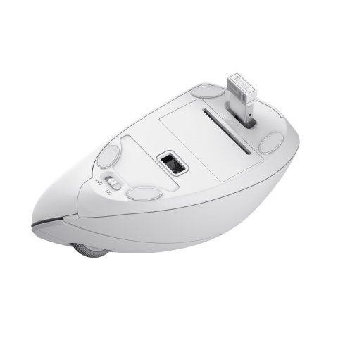 Mouse Trust Wireless Ergo Verto Vertical 800-1600dpi Blanco 25132
