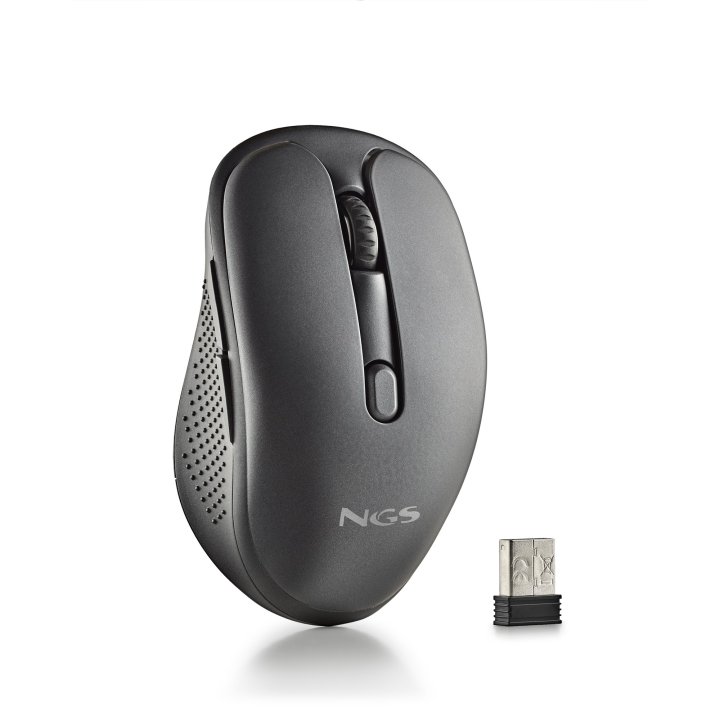Mouse Ngs Wireless Evo Rust Black Recargable Con Teclas Silenciosas Negro