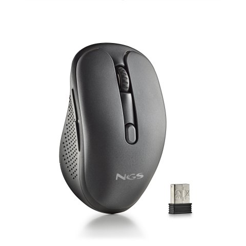 Mouse Ngs Wireless Evo Rust Black Recargable Con Teclas Silenciosas Negro